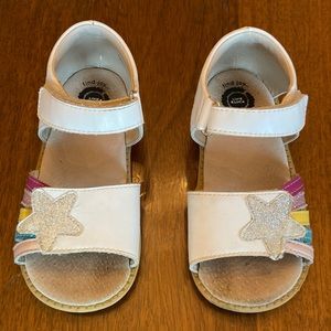 Gently worn Livie and Luca star rainbow sparkle white Sandals size 12